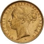 1886 M Gold Sovereign St George Good very fine (AGW=0.2355 oz.)