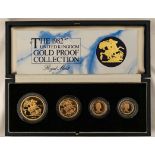 1982 Gold 4-Coin Sovereign Set Proof Box & COA (AGW=1.9999 oz.)