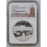 2022 Silver 5 Pounds (2 oz.) City Views - London Proof NGC PF 70 ULTRA CAMEO #6467761-001 Box & COA