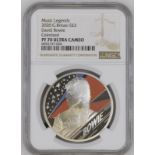 2020 Silver 2 Pounds (1 oz.) Music Legends - David Bowie Proof NGC PF 70 ULTRA CAMEO #6055737-026 Bo