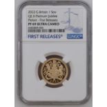 2022 Gold Sovereign Platinum Jubilee Proof Pattern Piedfort NGC PF 69 ULTRA CAMEO #6382868-005 (AGW=