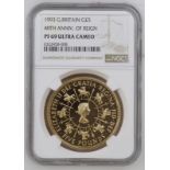 1993 Gold 5 Pounds (Crown) Coronation Anniversary Proof NGC PF 69 ULTRA CAMEO #6322458-008 Box & COA