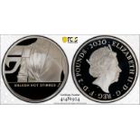 2020 Silver 2 Pounds (1 oz.) James Bond, Shaken not Stirred Proof PCGS PR70 DCAM #41481924 Box & COA