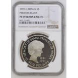 1999 CuproNickel 5 Pounds (Crown) Princess Diana Proof NGC PF 69 ULTRA CAMEO #6671125-001