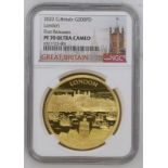 2022 Gold 200 Pounds (2 oz.) City Views - London Proof NGC PF 70 ULTRA CAMEO #6321723-001 Box & COA