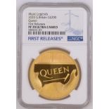 2020 Gold 200 Pounds (2 oz.) Music Legends - Queen Proof NGC PF 70 ULTRA CAMEO #5880442-001 Box & CO