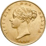 1853 Gold Half-Sovereign About extremely fine (AGW=0.1176 oz.)