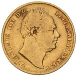 1831 Gold Sovereign First bust - WW with stops (AGW=0.2355 oz.)