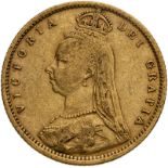 1893 Gold Half-Sovereign Jubilee head Fine. Scarce (AGW=0.1176 oz.)