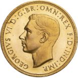 1937 Gold 5 Pounds (5 Sovereigns) Proof About uncirculated. Deep cut on obverse (AGW=1.1777 oz.)