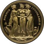 St. Helena 2021 Gold 5 Pounds The Three Graces "Pattern" Proof Box (AGW=1.5460 oz.)