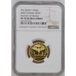 2022 Gold 25 Pounds (1/4 oz.) Queen's Reign - Honours and Investitures Proof NGC PF 70 ULTRA CAMEO #
