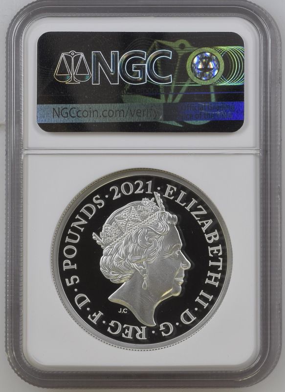 2021 Silver 5 Pounds (2 oz.) Gothic Crown - Victoria Portrait Proof NGC PF 70 ULTRA CAMEO #2126681-0 - Image 2 of 2