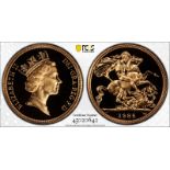 1985 Gold Sovereign Proof PCGS PR70 DCAM #45020642 Box & COA (AGW=0.2355 oz.)