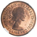 1953 Bronze Halfpenny NGC PF 64 RD CAMEO #5878464-019