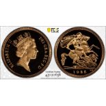 1985 Gold Half-Sovereign Proof PCGS PR70 DCAM #45020638 Box & COA (AGW=0.1178 oz.)