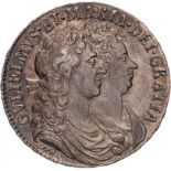 1689 Silver Halfcrown PRIMO Nearly extremely fine, toned