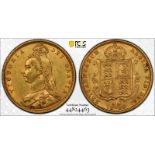 1890 Gold Half-Sovereign No JEB High shield DISH L509 PCGS AU58 #44824463 (AGW=0.1176 oz.)