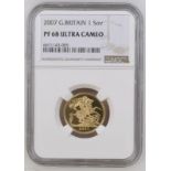 2007 Gold Sovereign Proof NGC PF 68 ULTRA CAMEO #6671143-005 (AGW=0.2355 oz.)