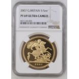 2007 Gold 5 Pounds (5 Sovereigns) Proof NGC PF 69 ULTRA CAMEO #6671143-003 (AGW=1.1777 oz.)