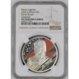 2020 Silver 2 Pounds (1 oz.) Music Legends - David Bowie Proof NGC PF 70 ULTRA CAMEO #6055737-030 Bo
