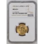 1931 SA Gold Sovereign NGC MS 63+ #2116798-034 (AGW=0.2355 oz.)