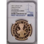 2021 Gold 5 Pounds Alfred the Great Proof NGC PF 70 ULTRA CAMEO #2114783-001 Box & COA (AGW=1.1773 o