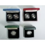 Lot of 4 Silver 10 Pence and 5 Pences Proof Box & COA (ASW=1.7846 oz.)