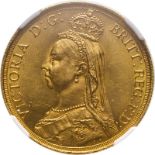 1887 Gold 2 Pounds (Double Sovereign) NGC MS 62+ #6381307-004 (AGW=0.4711 oz.)