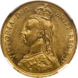 1887 Gold 2 Pounds (Double Sovereign) NGC MS 61 #6614516-011 (AGW=0.4711 oz.)