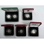 1994-2007 Lot of 6 Silver 50 Pences Proof Box & COA (ASW=2.6768 oz.)