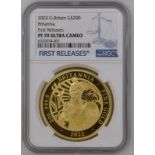 2022 Gold 200 Pounds (2 oz.) Britannia Proof NGC PF 70 ULTRA CAMEO #6320974-001