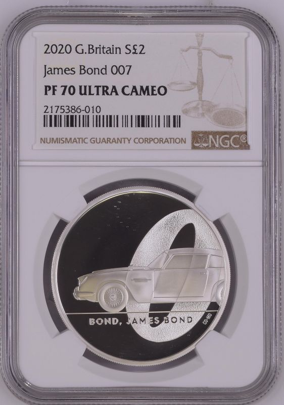 2020 Lot of 3 Silver Bond, James Bond 2 Pounds Proof NGC PF 70 ULTRA CAMEO Box & COA (ASW=3.0076 oz. - Image 5 of 6