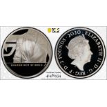 2020 Silver 2 Pounds (1 oz.) James Bond, Shaken not Stirred Proof PCGS PR70 DCAM #41481934 Box & COA