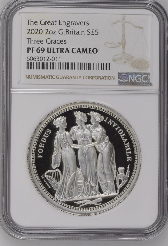2020 Lot of 3 Silver Three Graces 5 Pounds Proof NGC-graded Box & COA (ASW=6.0152 oz.) - Image 5 of 6