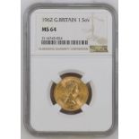 1962 Gold Sovereign NGC MS 64 #2116743-024 (AGW=0.2355 oz.)