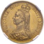 1887 Gold 2 Pounds (Double Sovereign) NGC MS 62 #6614516-014 (AGW=0.4711 oz.)