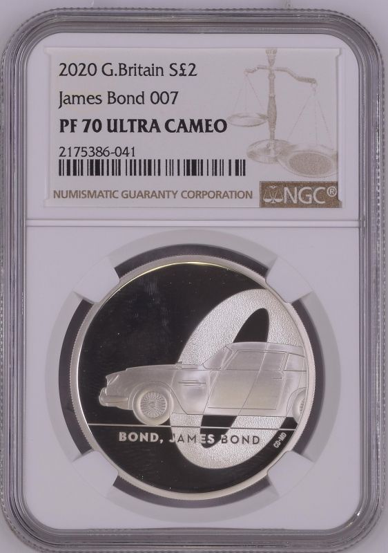 2020 Lot of 5 Silver Bond, James Bond 2 Pounds Proof NGC PF 70 ULTRA CAMEO Box & COA (ASW=5.0127 oz. - Image 3 of 10