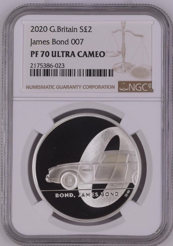 2020 Lot of 5 Silver Bond, James Bond 2 Pounds Proof NGC PF 70 ULTRA CAMEO Box & COA (ASW=5.0127 oz. - Image 3 of 10