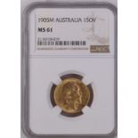 1905 M Gold Sovereign NGC MS 61 #2116718-019 (AGW=0.2355 oz.)