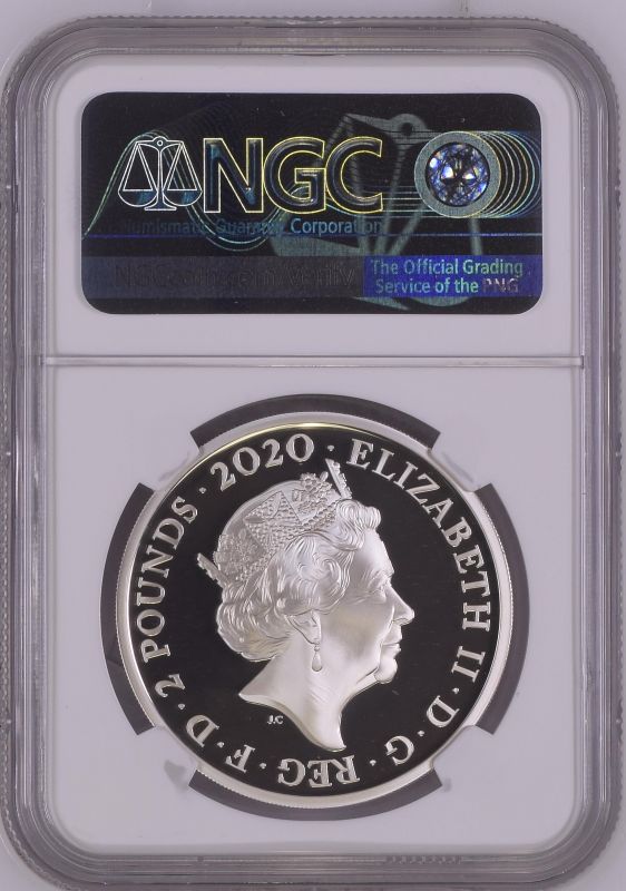 2020 Lot of 3 Silver Bond, James Bond 2 Pounds Proof NGC PF 70 ULTRA CAMEO Box & COA (ASW=3.0076 oz. - Image 6 of 6