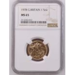 1978 Gold Sovereign NGC MS 65 #2116745-012 (AGW=0.2355 oz.)