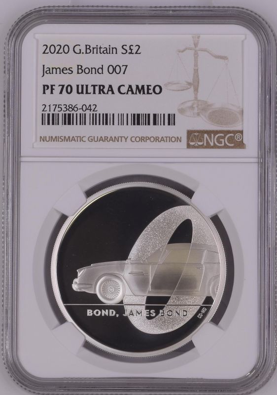 2020 Lot of 5 Silver Bond, James Bond 2 Pounds Proof NGC PF 70 ULTRA CAMEO Box & COA (ASW=5.0127 oz. - Image 5 of 10