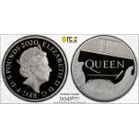 2020 Silver 5 Pounds Queen (Band) (2 oz.) Proof PCGS PR70 DCAM #39343670 Box & COA