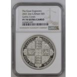 2021 Silver 5 Pounds (2 oz.) Gothic Crown Quartered Arms Proof NGC PF 70 ULTRA CAMEO #6320493-007