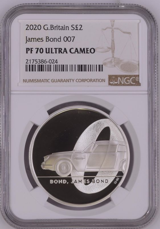 2020 Lot of 5 Silver Bond, James Bond 2 Pounds Proof NGC PF 70 ULTRA CAMEO Box & COA (ASW=5.0127 oz. - Image 5 of 10