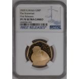 2020 Gold 50 Pence The Snowman Proof NGC PF 70 ULTRA CAMEO #6028584-003 (AGW=0.4570 oz.)