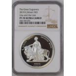 2019 Silver 5 Pounds (2 oz.) Una and the Lion Proof NGC PF 70 ULTRA CAMEO #5841309-003