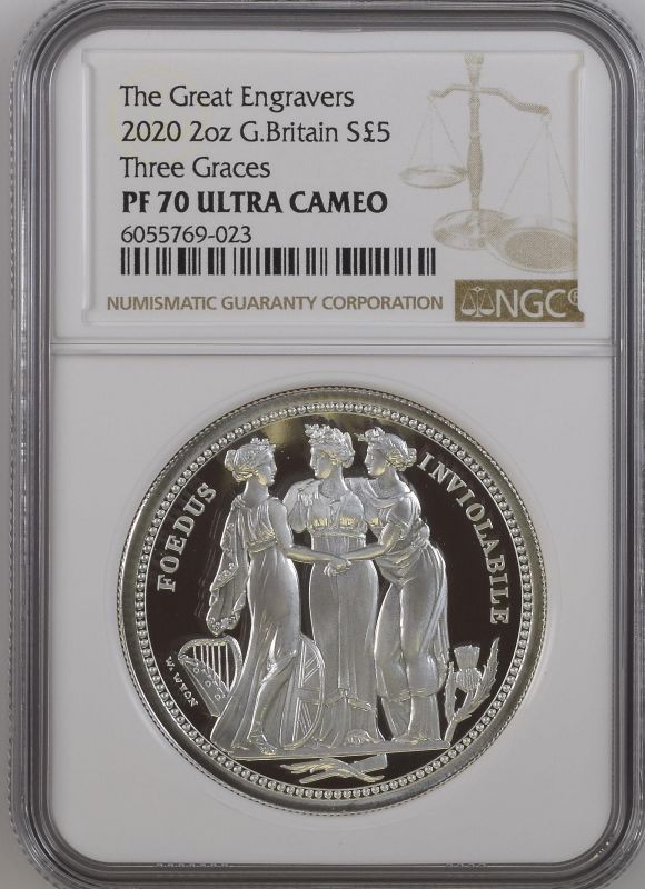 2020 Lot of 4 Silver Three Graces 5 Pounds Proof NGC PF 70 ULTRA CAMEO Box & COA (ASW=8.0203 oz.)