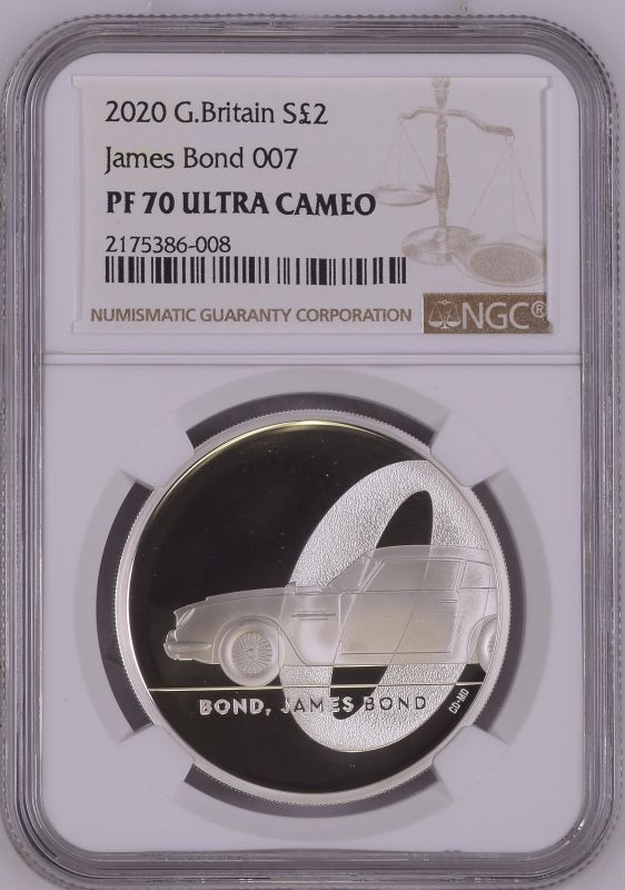 2020 Lot of 3 Silver Bond, James Bond 2 Pounds Proof NGC PF 70 ULTRA CAMEO Box & COA (ASW=3.0076 oz.